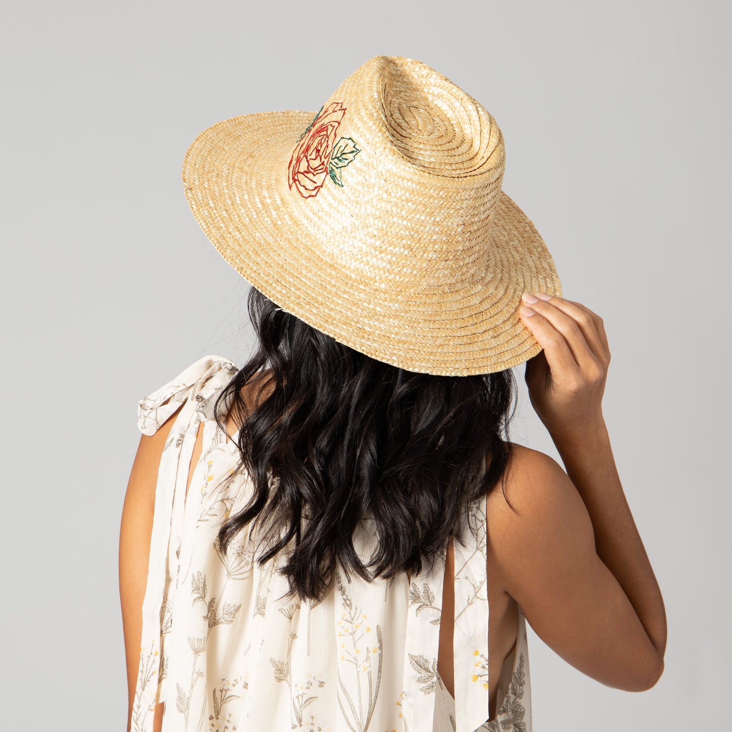 Women's Wheat Straw Palm Fedora
