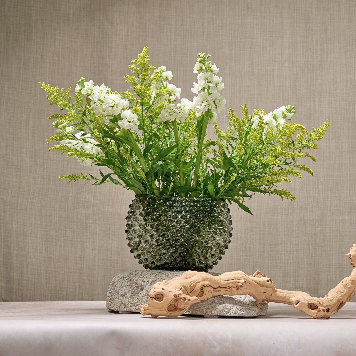 Hobnail Vase - Optic - Moss Green