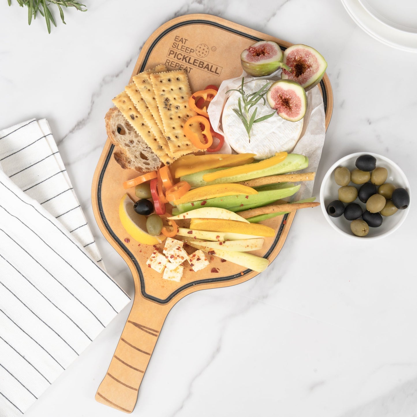 Pickleball Charcuterie Cutting Board -"Eat Sleep Pickleball Repeat"