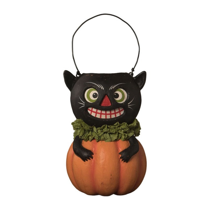 Vintage Black Cat in Pumpkin by Bethany Lowe Designs - Osadia Concept Store