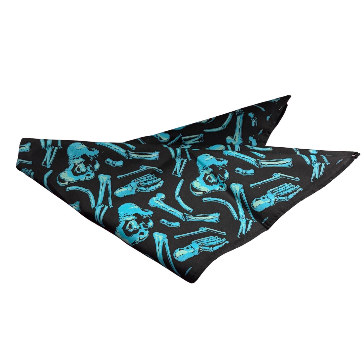 X-Ray Body Parts Bandana | Black & Light Blue Print | Sourpuss Gothic Punk Rock Accessory