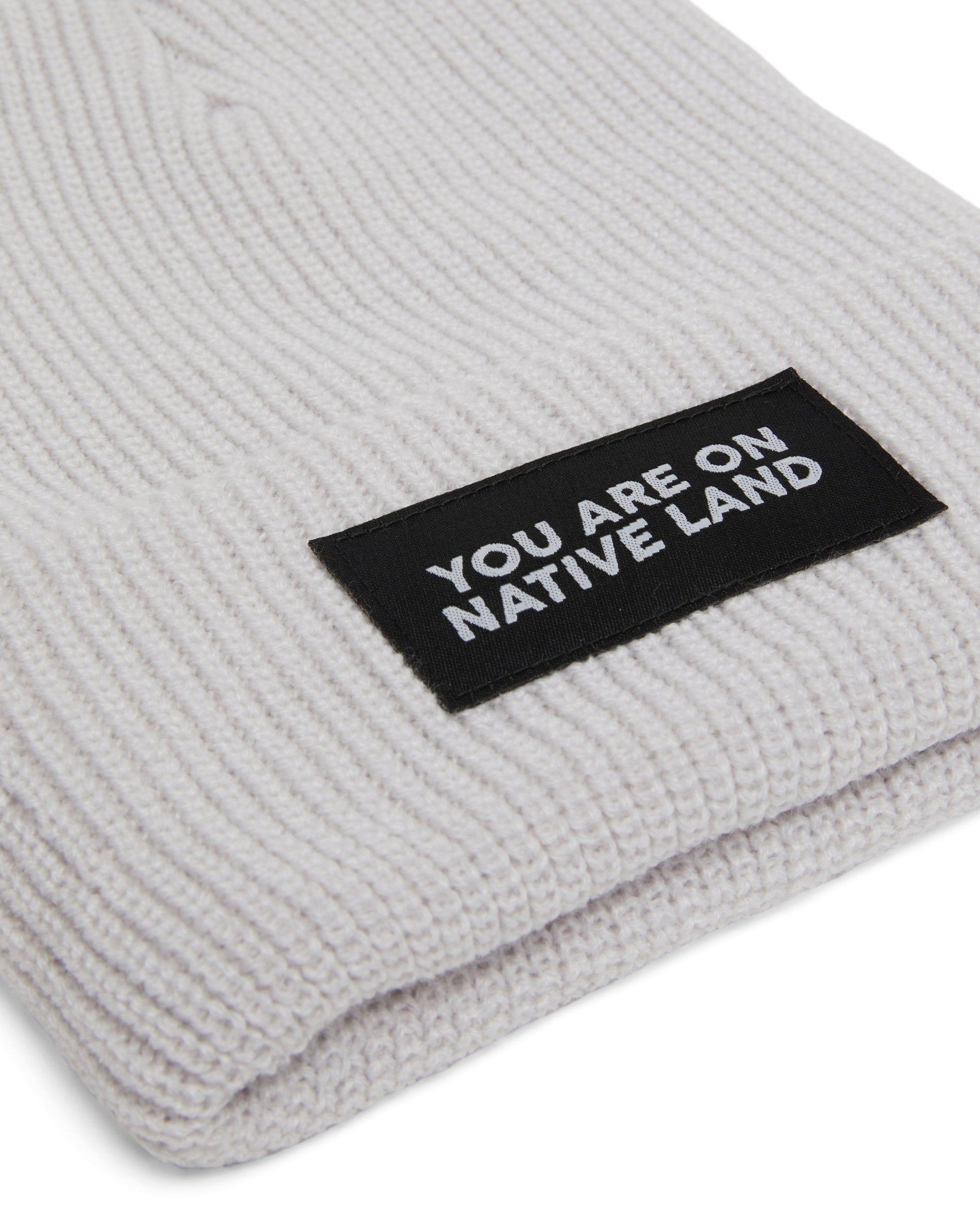 'YOU ARE ON NATIVE LAND' RIBBED BEANIE - Osadia Concept Store