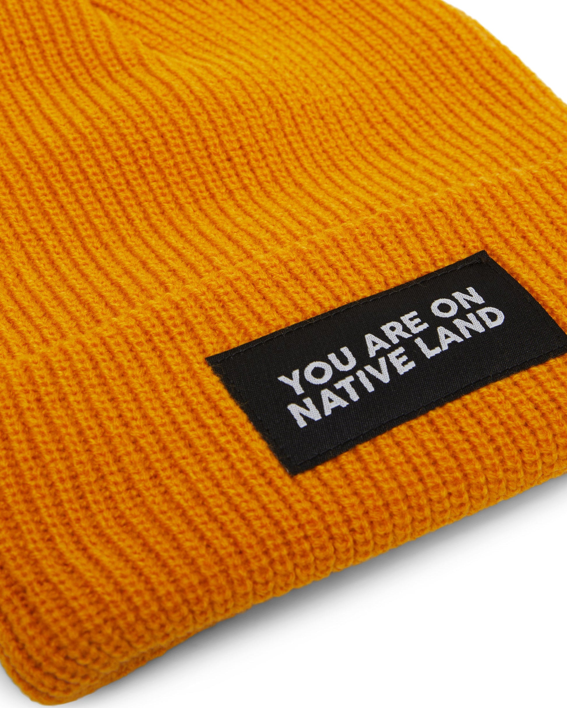 'YOU ARE ON NATIVE LAND' RIBBED BEANIE - Osadia Concept Store