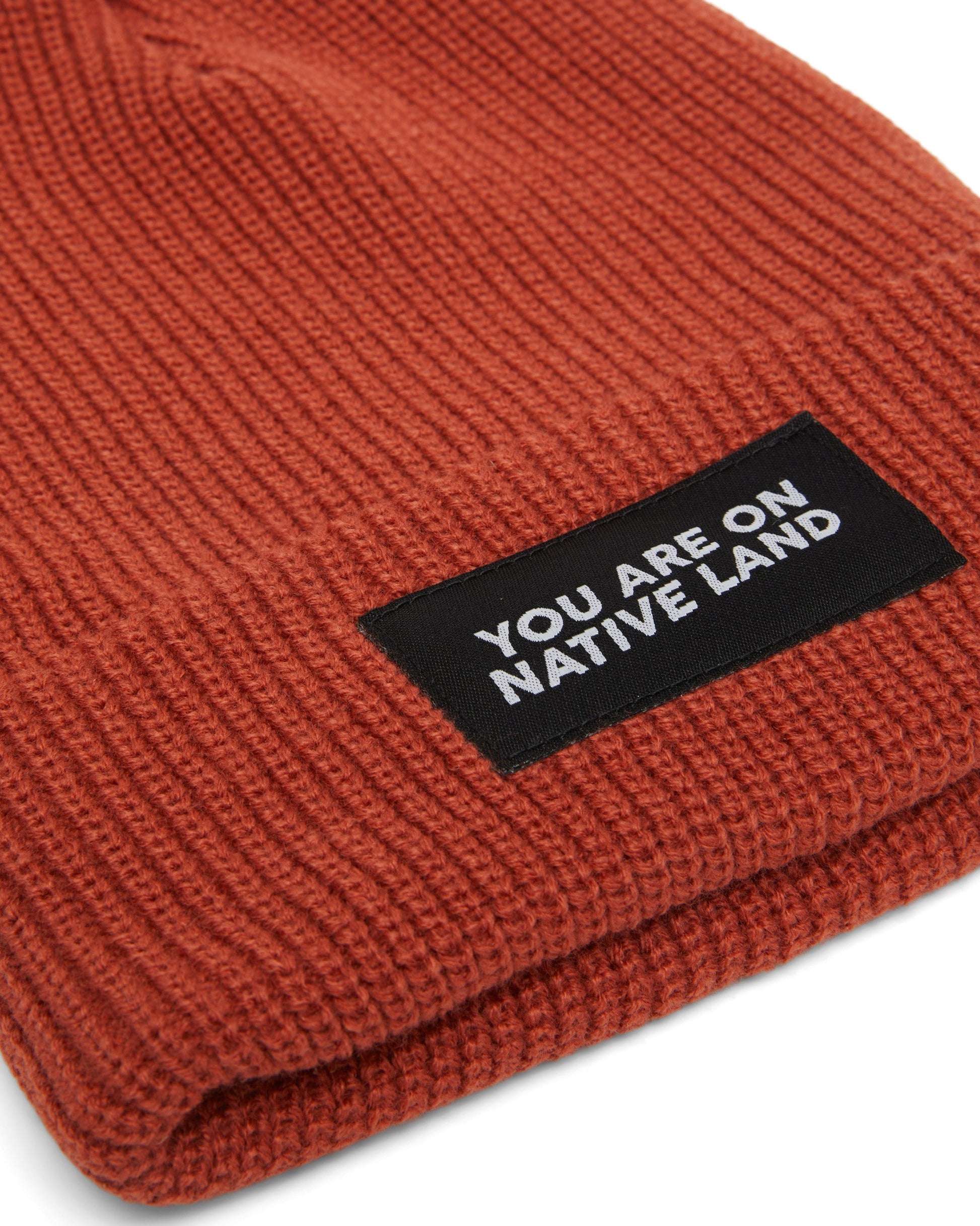'YOU ARE ON NATIVE LAND' RIBBED BEANIE - Osadia Concept Store