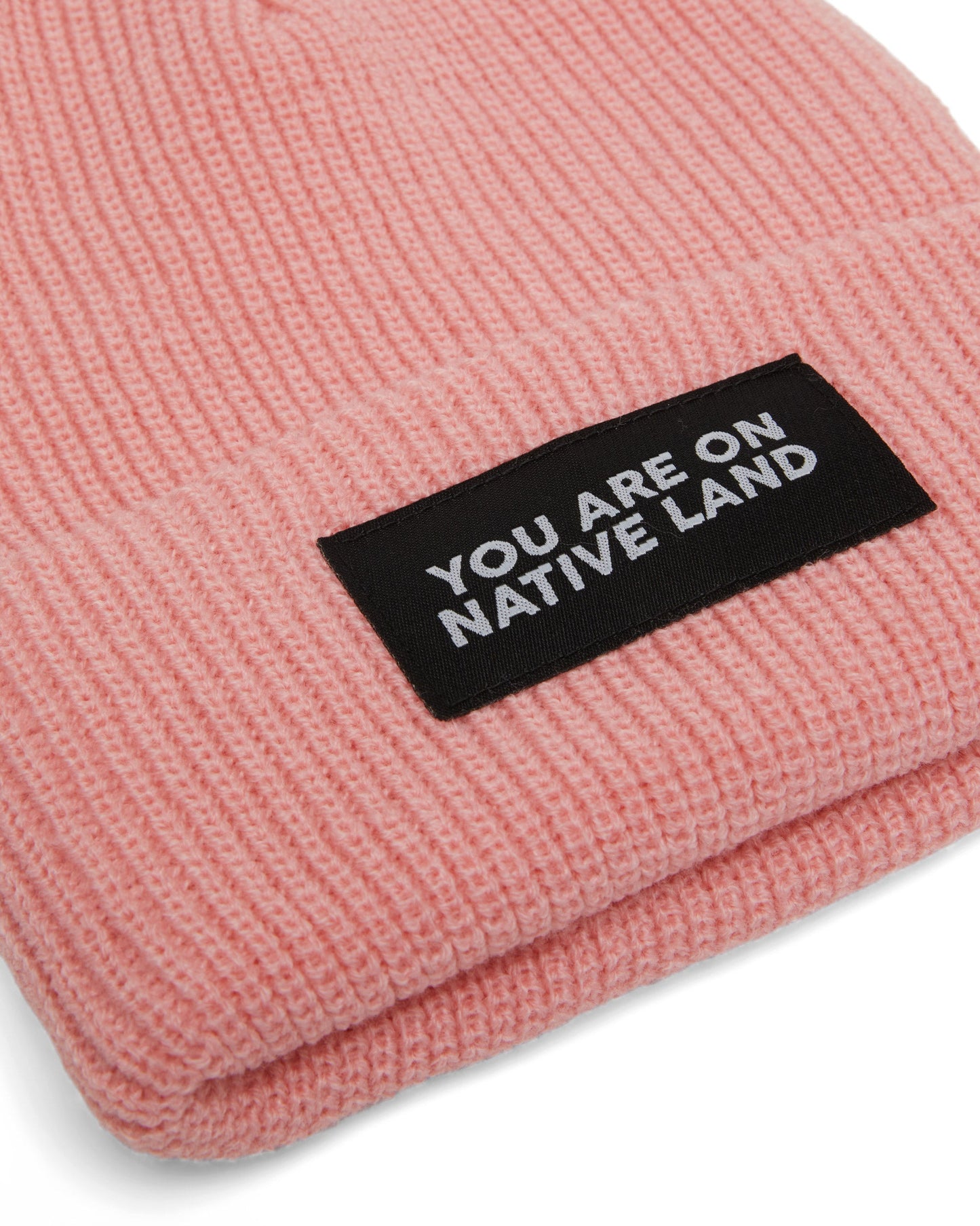 'YOU ARE ON NATIVE LAND' RIBBED BEANIE - Osadia Concept Store