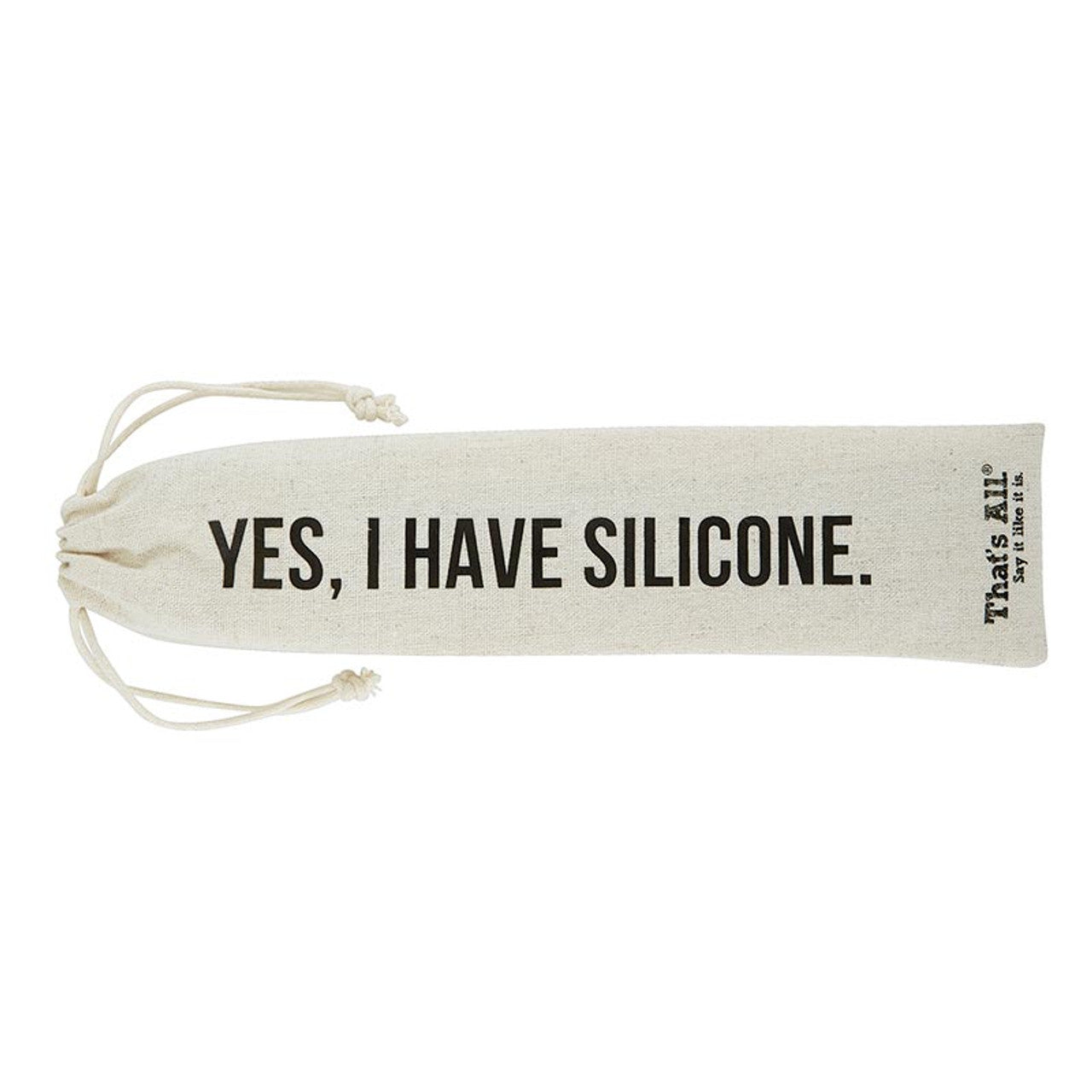 "Yes I Have Silicone" Funny Silicone Straw Set | Giftable Reusable Straw | Set of 4