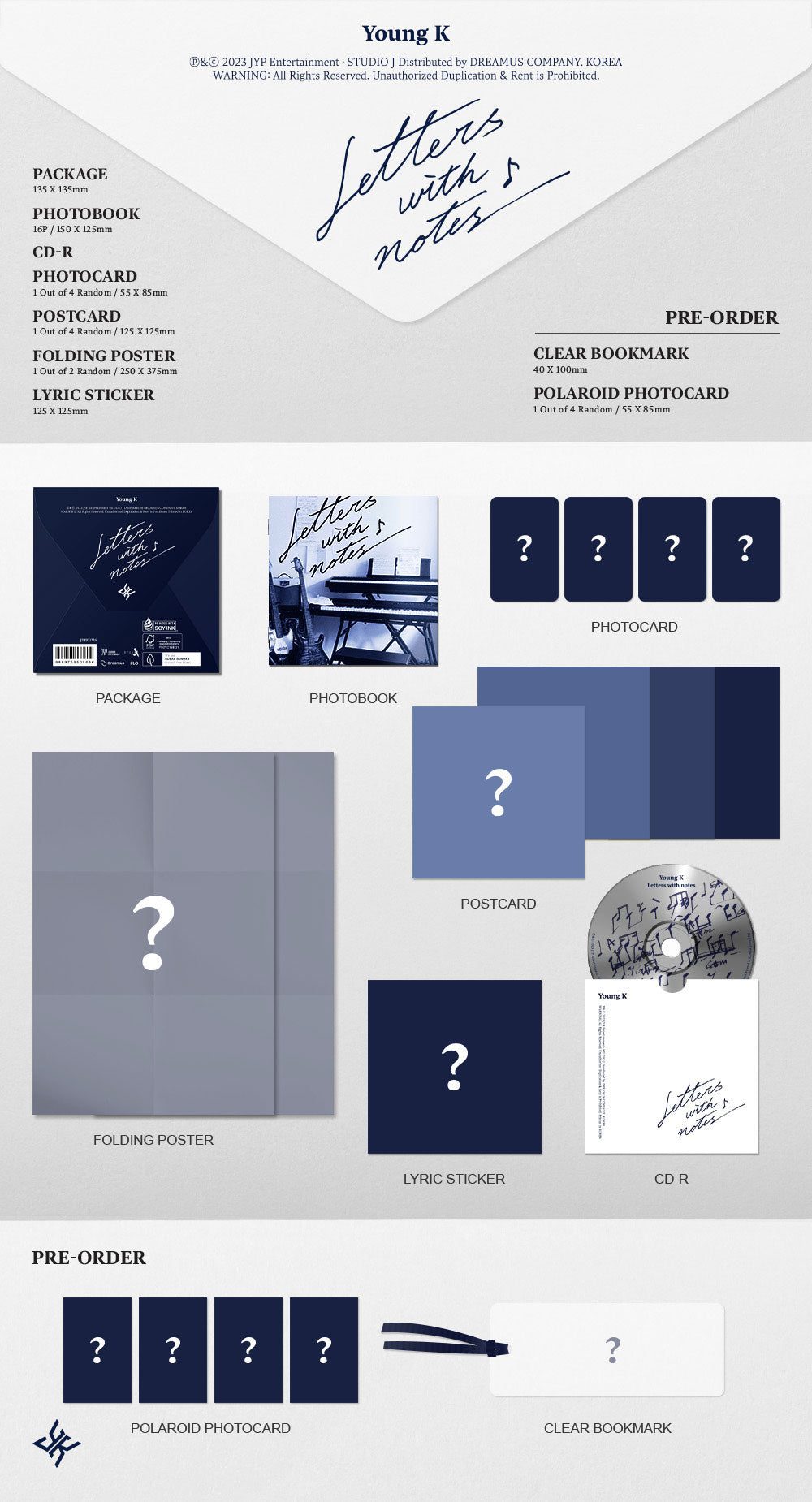 Day6 Young K - Letters With Notes (Digipack Ver.)