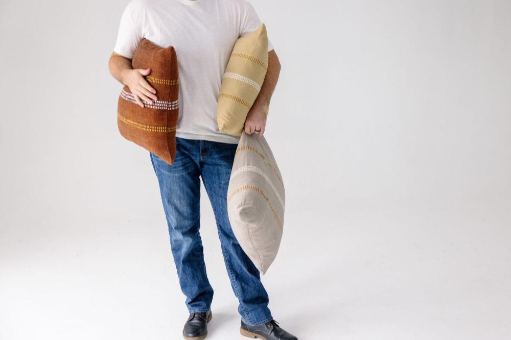 Zenach Handwoven Ethiopian Cotton Throw Pillow