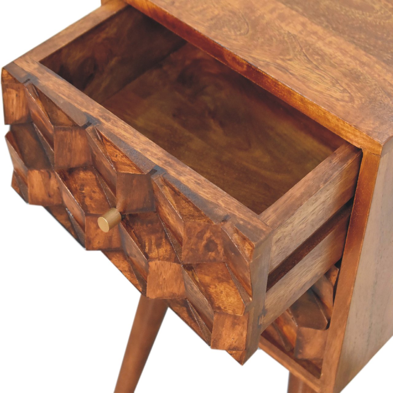 Solid Wood Mini Cube Nightstand