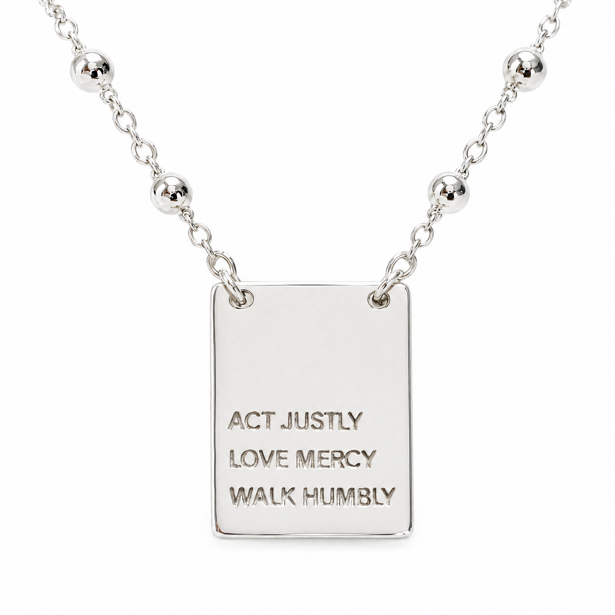Act Justly Necklace in Sterling Silver