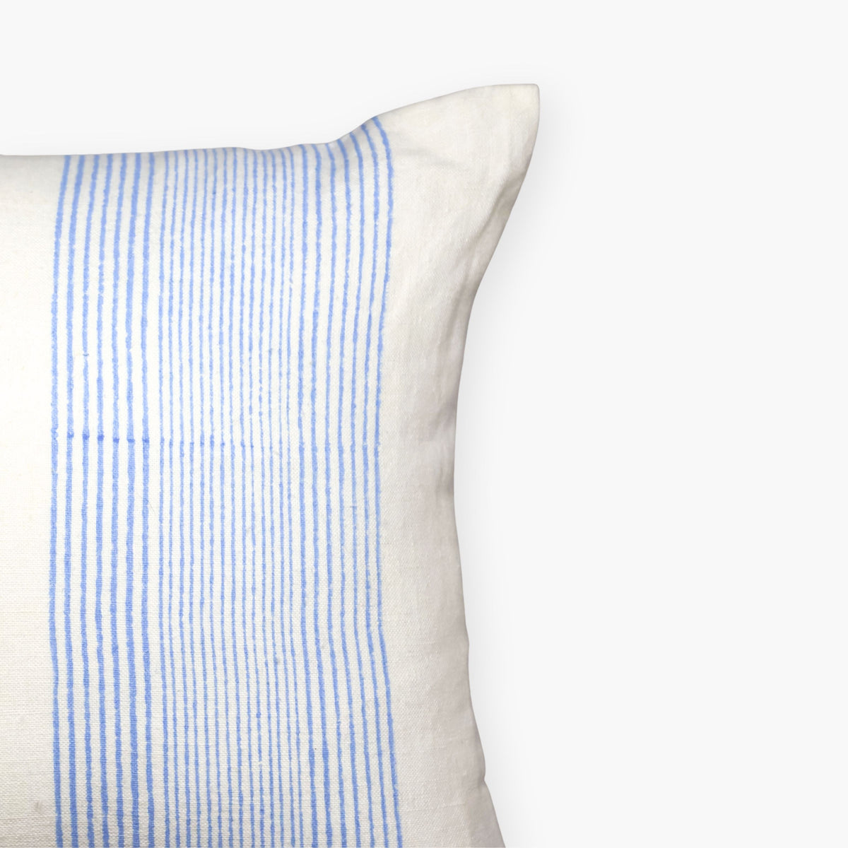 Vera Floral Lumbar Linen Pillow Cover - Pastel Blue