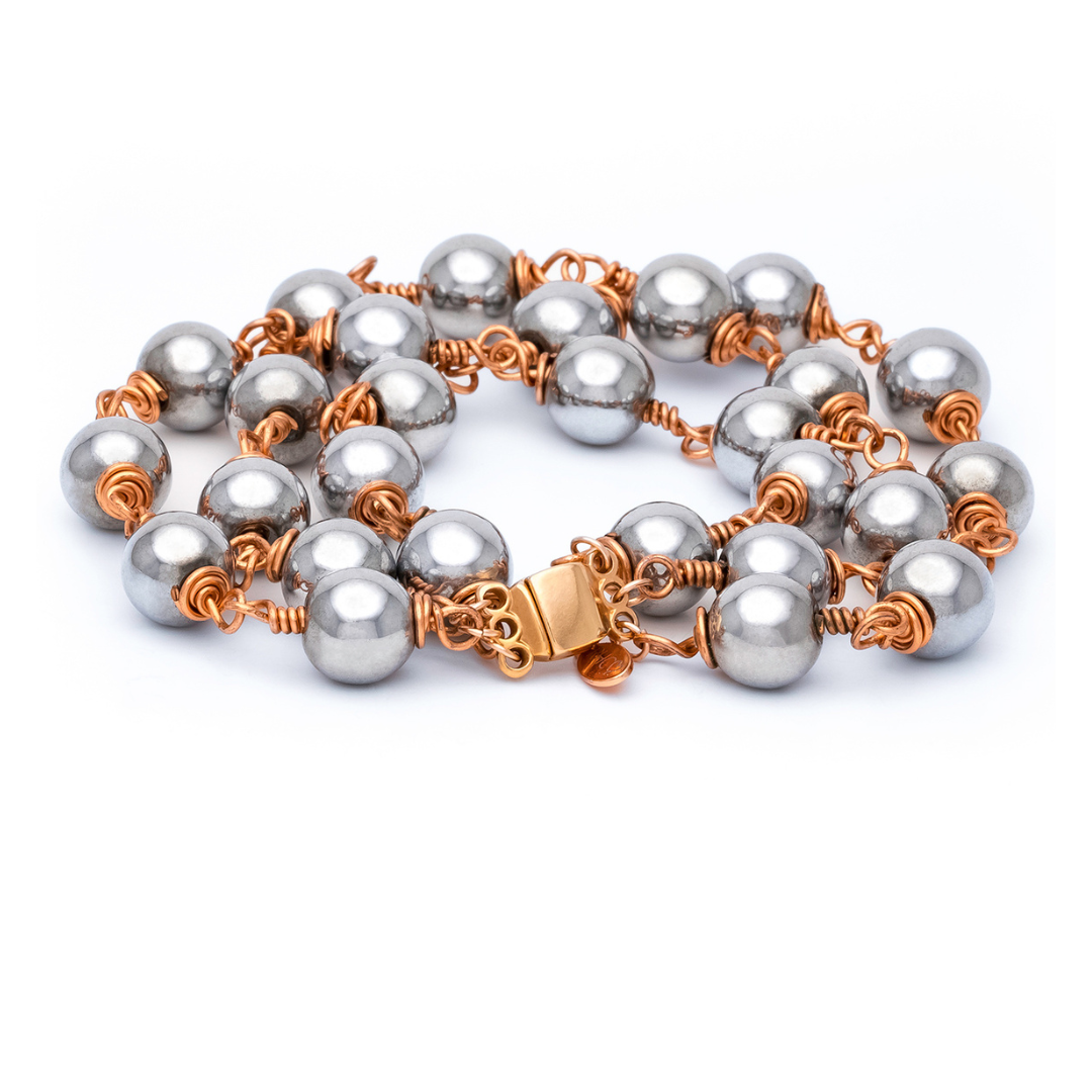 La Princesa Silver Hematite Bracelet | Magnetic Clasp