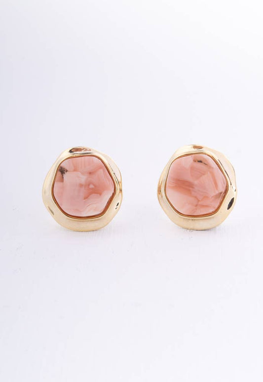 Opulence Opal Studs in Iridescent Pink