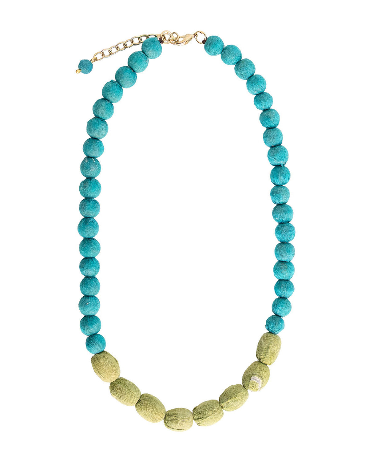 Kantha Couplet Necklace | Teal/Celery