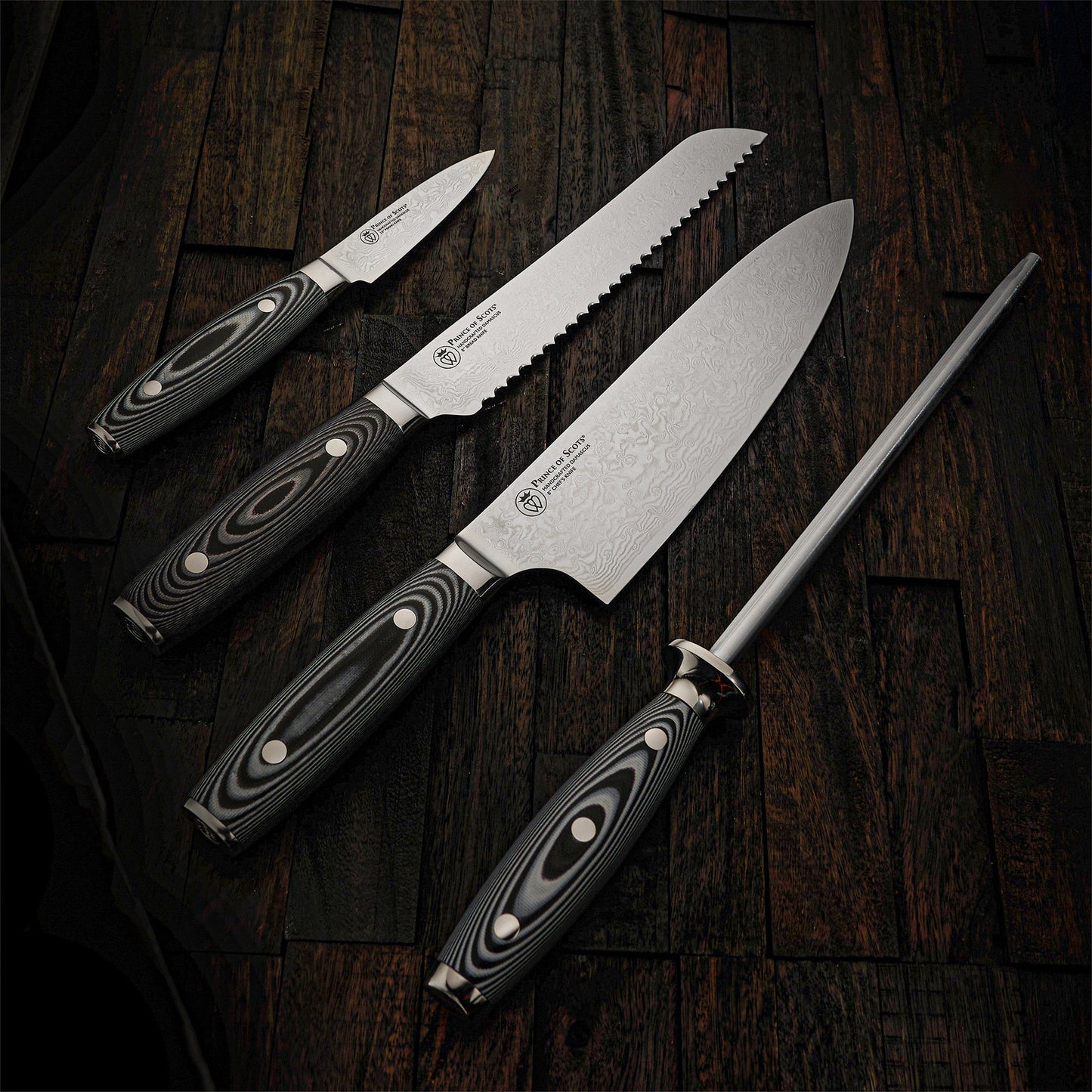Damascus Knife 4 Piece Gift Set