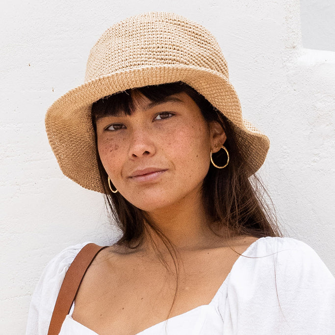 Summer Bucket Hat - Crocheted Natural