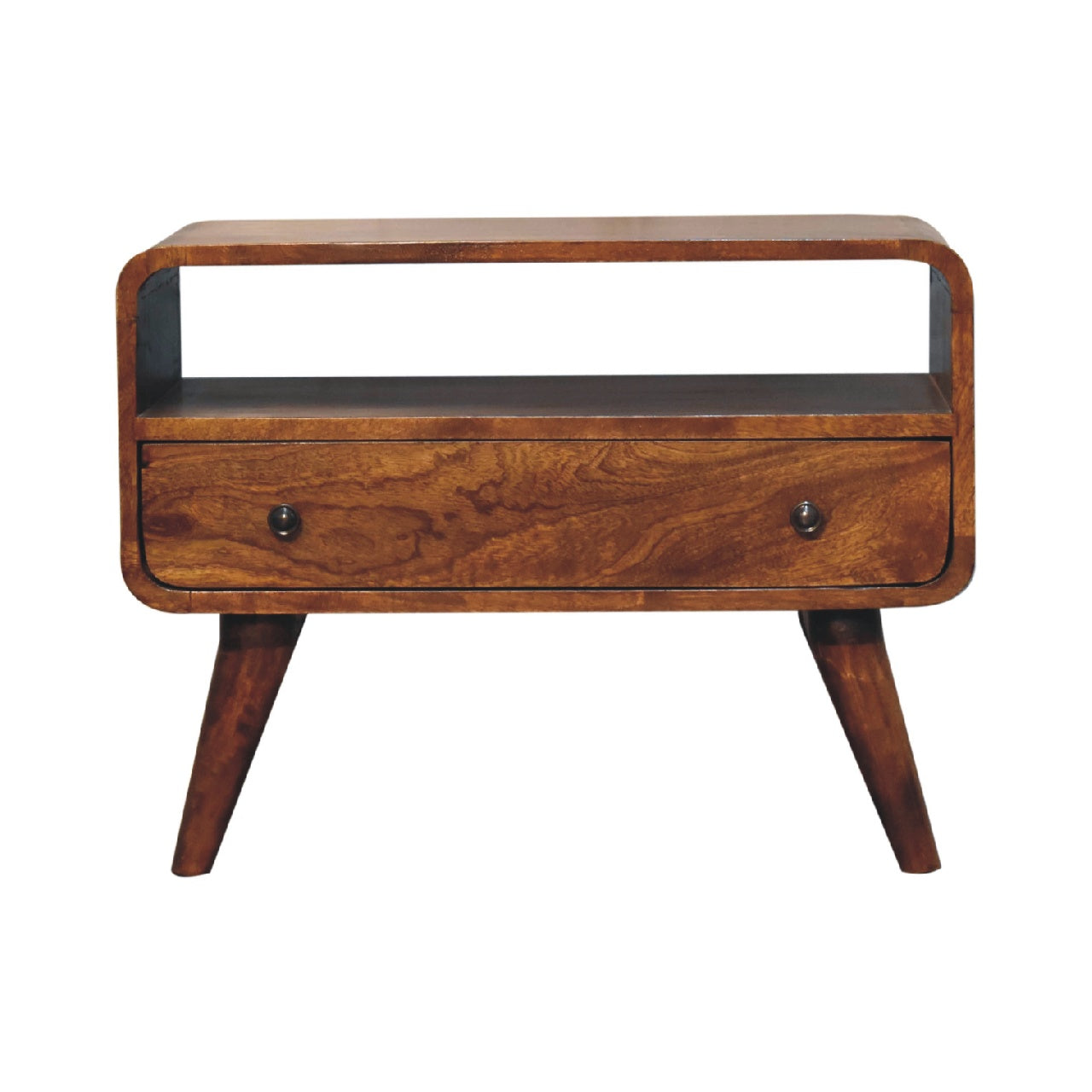 Solid Wood Mini Curved Media Unit