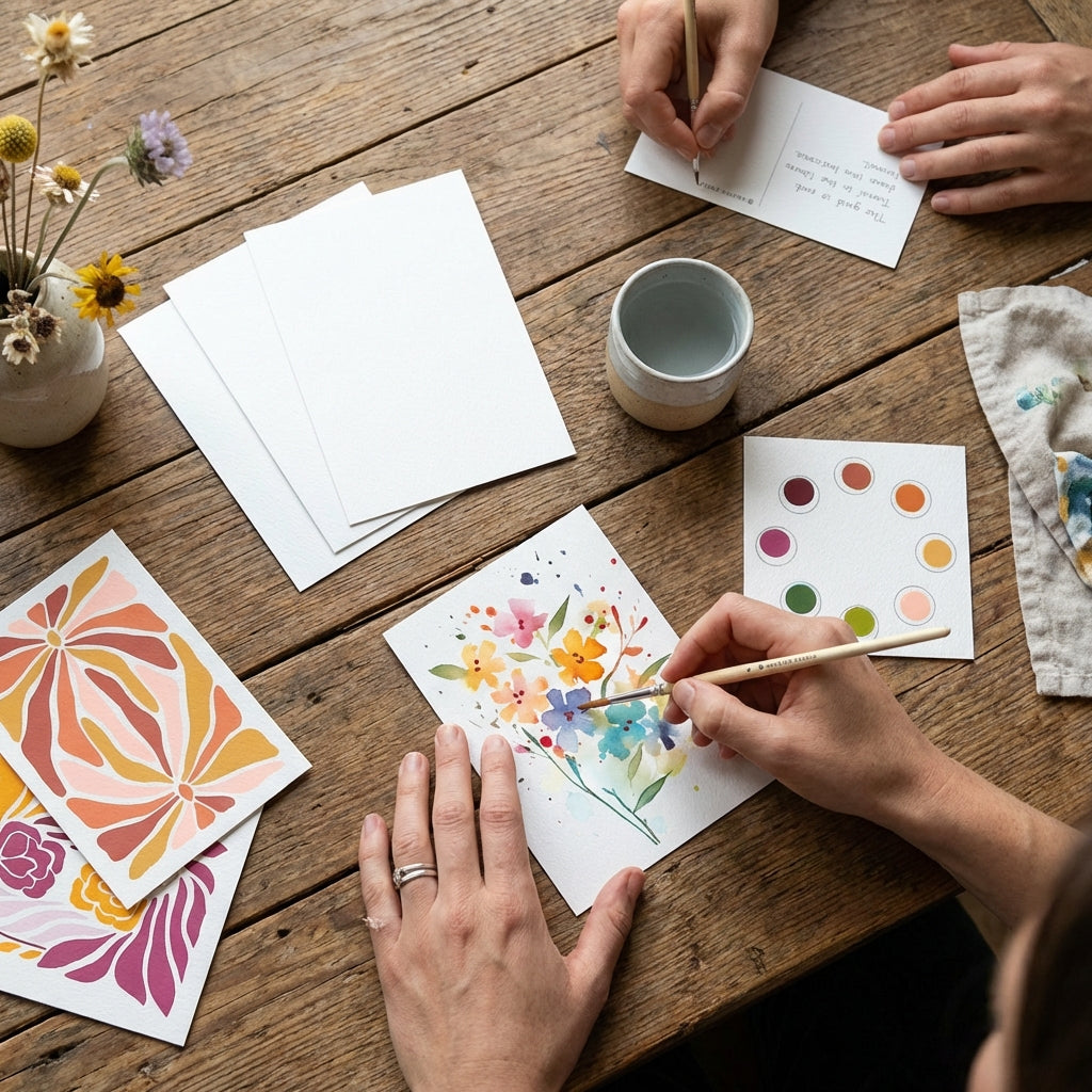 All-in-One Watercolor Art Prints + Postcards: Abstract Botanicals