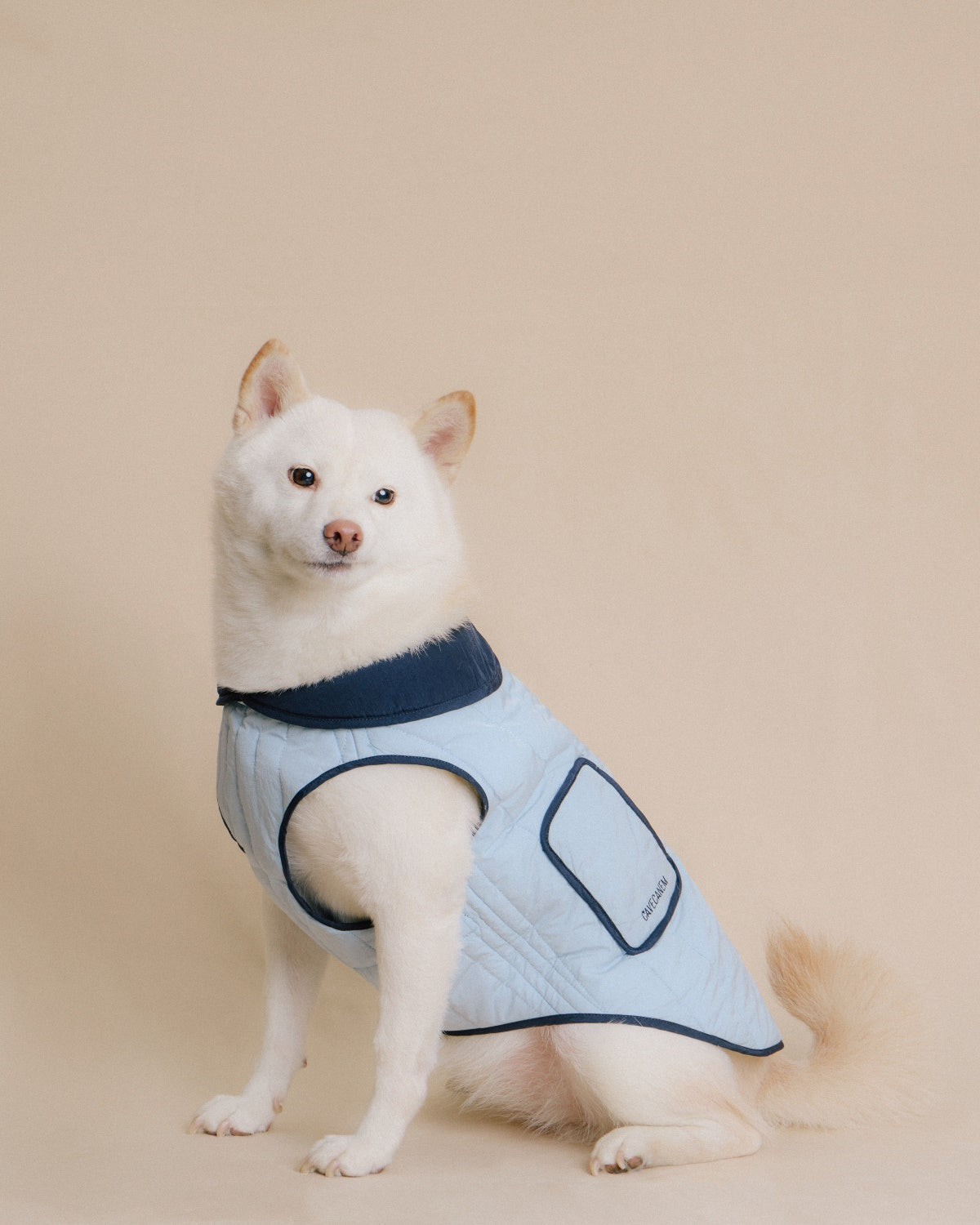The Gemina | Reversible Quilted Dog Coat | Dawn Blue