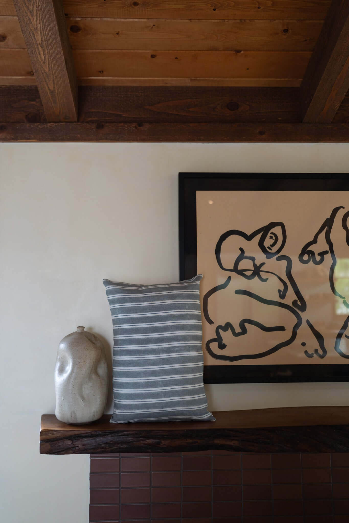 Soft Horizon - Hand Block Printed Cushion Cover