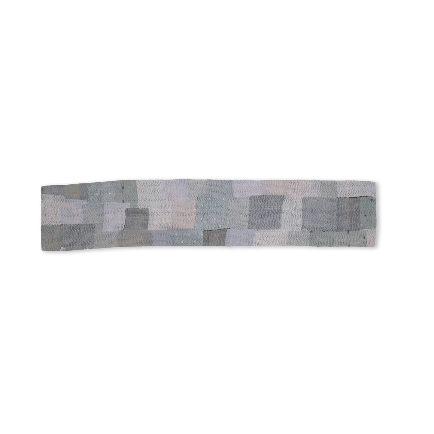Mosaic Fray Patch Vintage Kantha Table Runner - Hydrangea