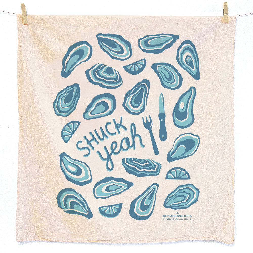 Oyster Tea Towel and Pot Holder Set