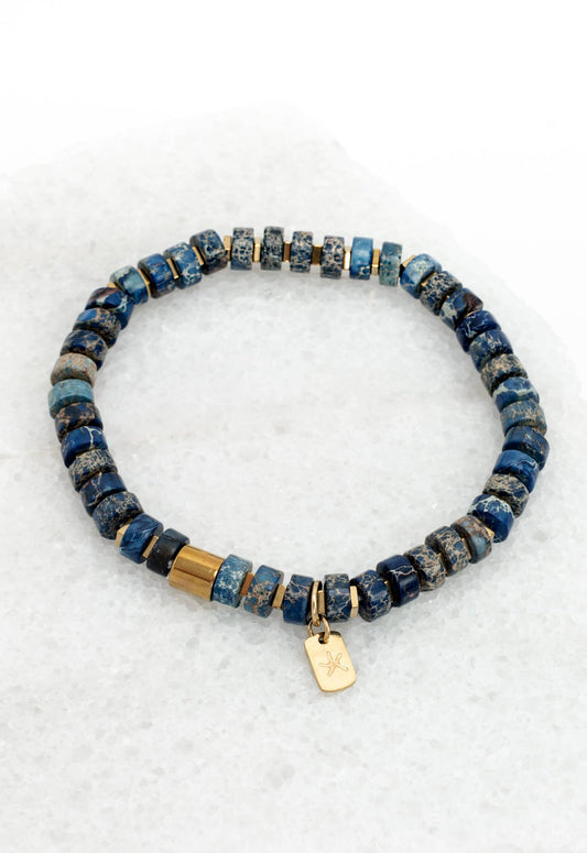 Emperor Blue Beaded Bracelet