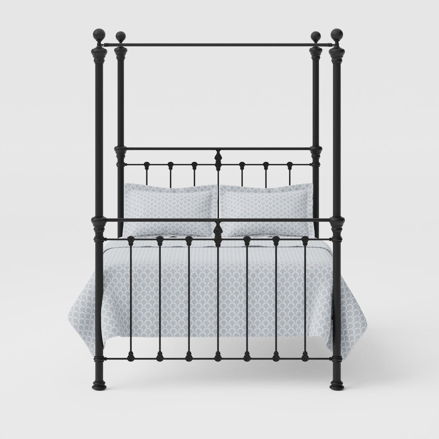 Four Poster Castile Metal Bed Solo Satin Black
