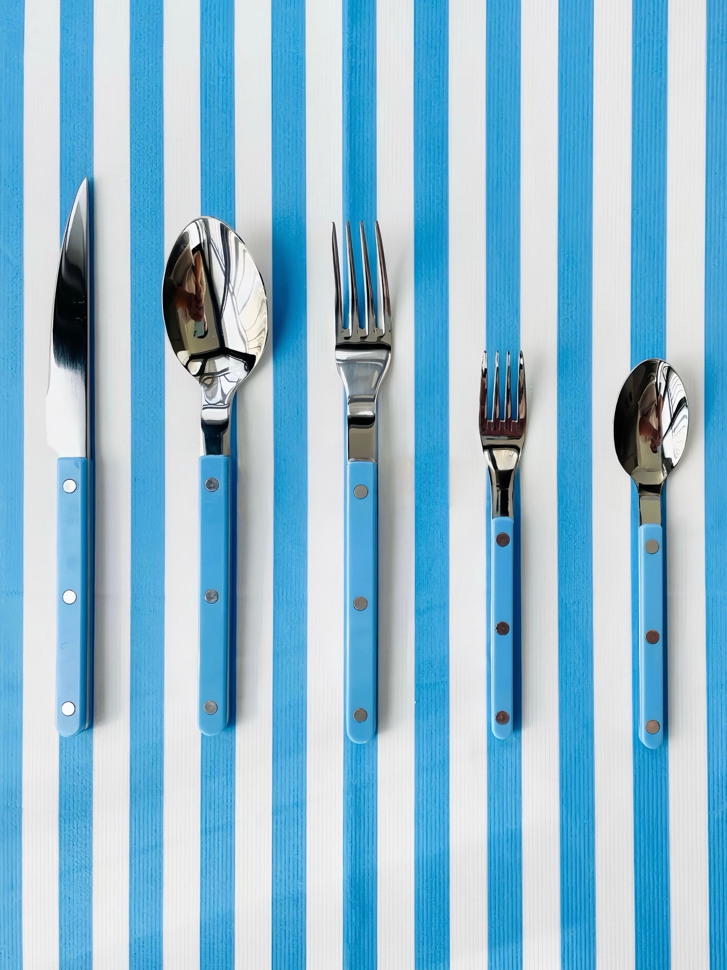 S/10 Dopamine Stainless Steel Rivet Flatware, Contemporary Bistrot Style Cutlery