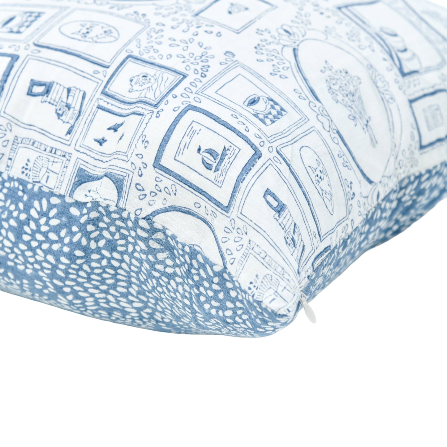 Wall Of Frames - Hand Block Printed Pillow  Cover