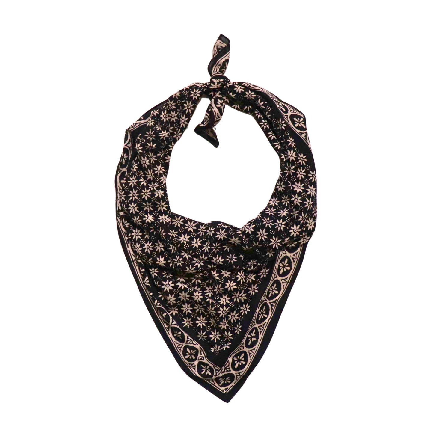 Large 39" Hand Dyed Batik Bandana - Black Mirage
