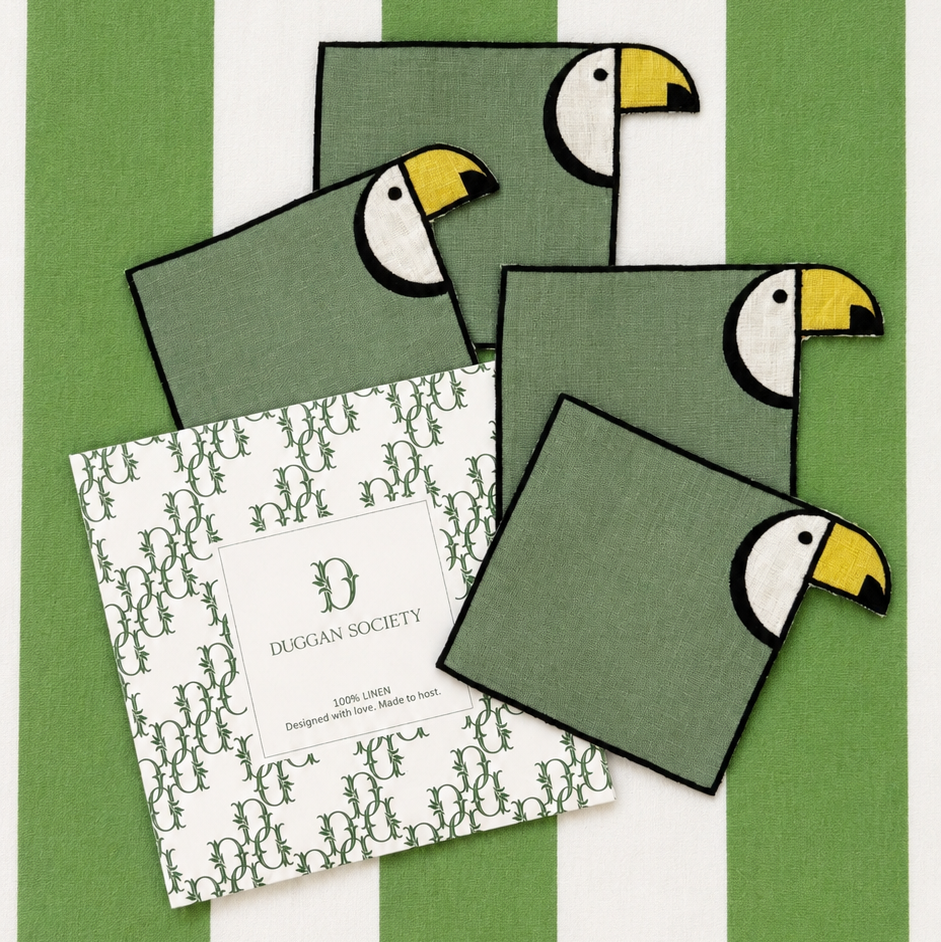 S/4 Tucan Cocktail Napkins