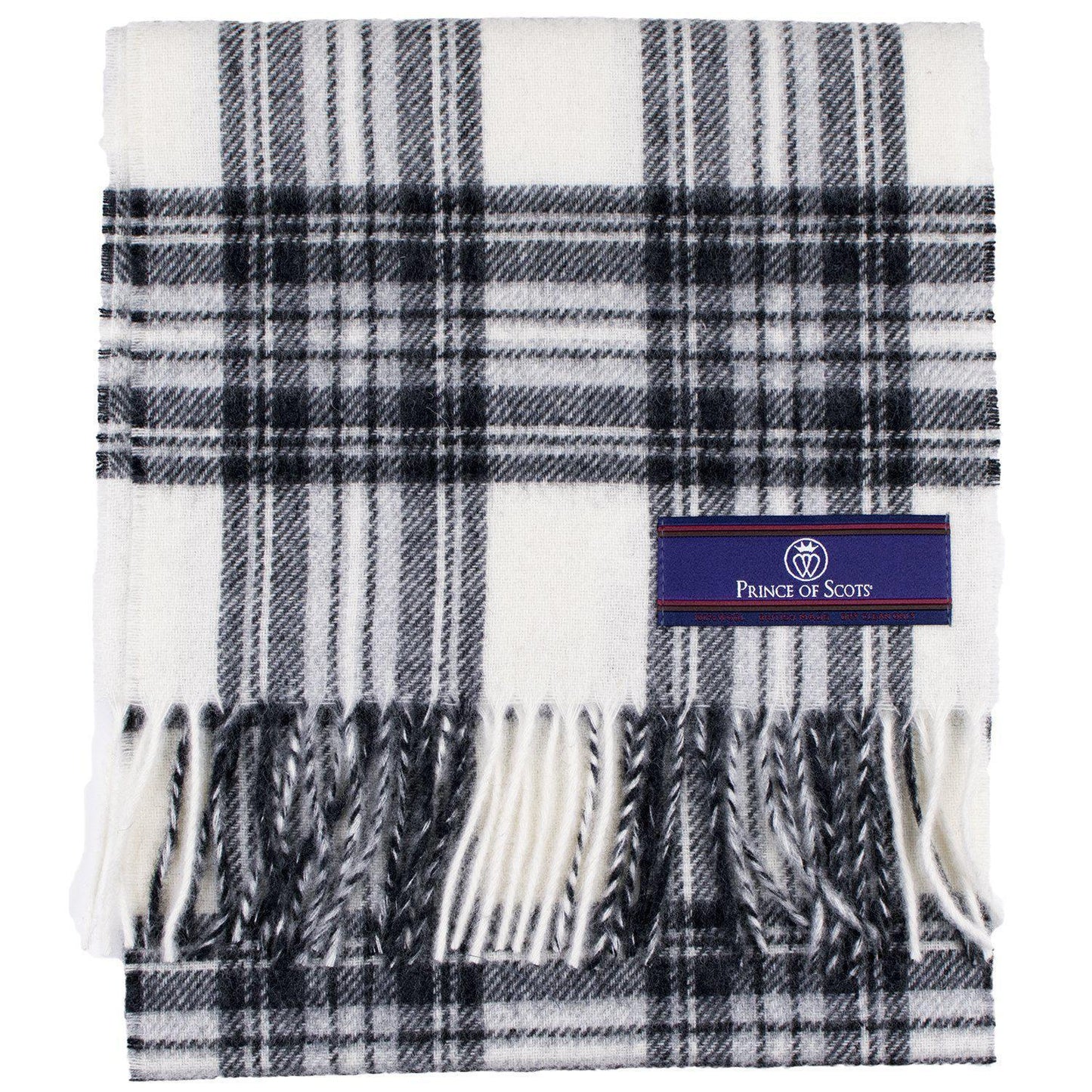 Prince of Scots Merino Lambswool Tartan Scarf (Dress Grey Stewart)