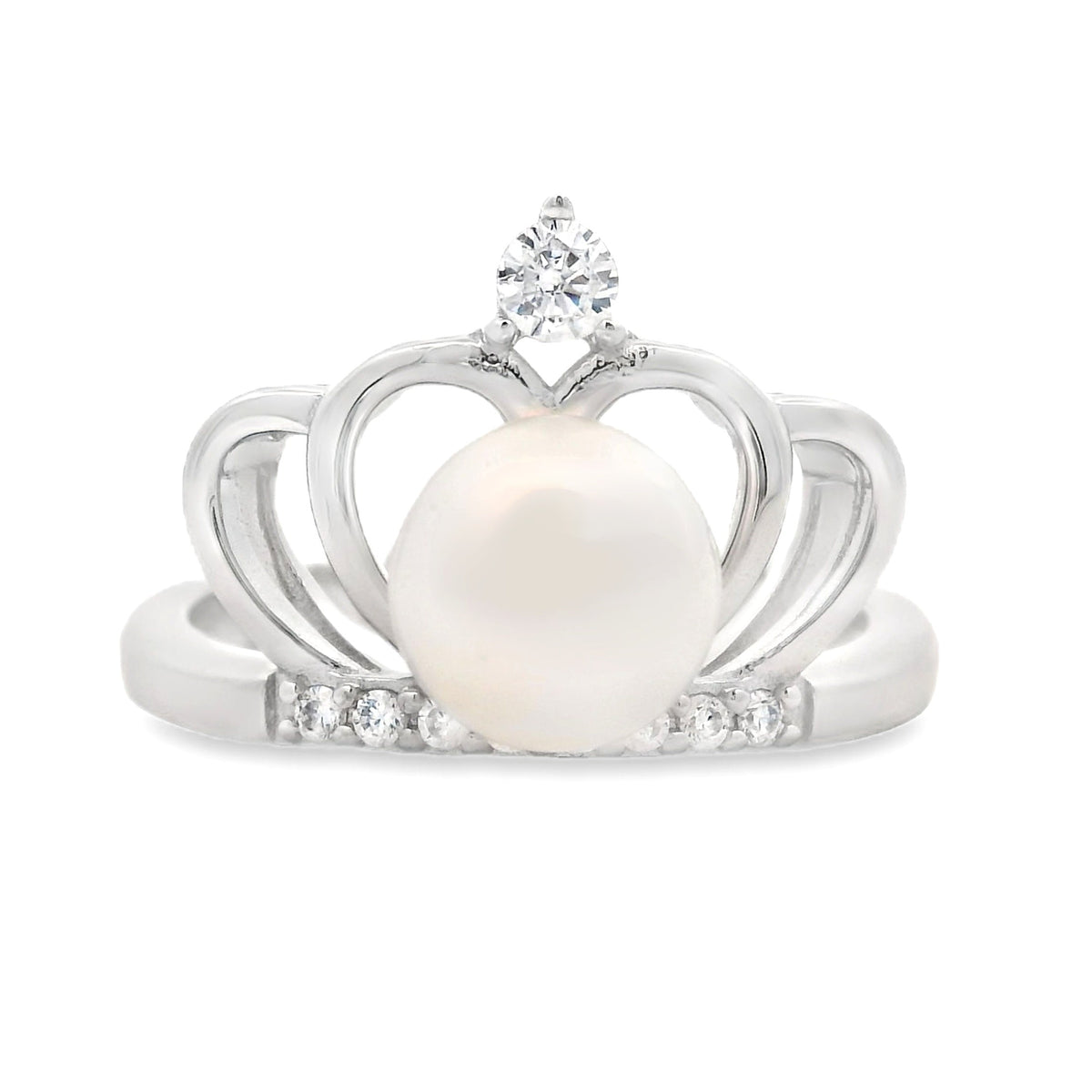 925 Sterling Silver Ring with Pearl Size 9