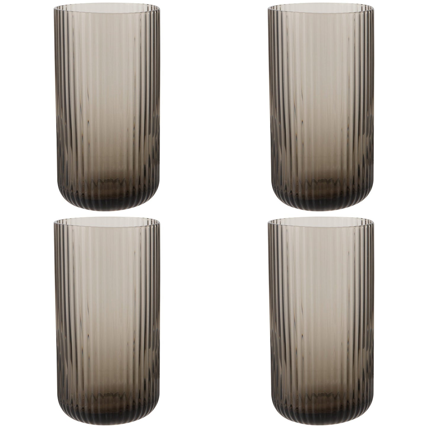 Set of 4 Tumbler 17oz Fluted Smoke