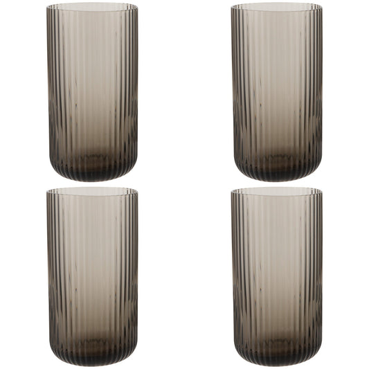 Set of 4 Tumbler 17oz Fluted Smoke