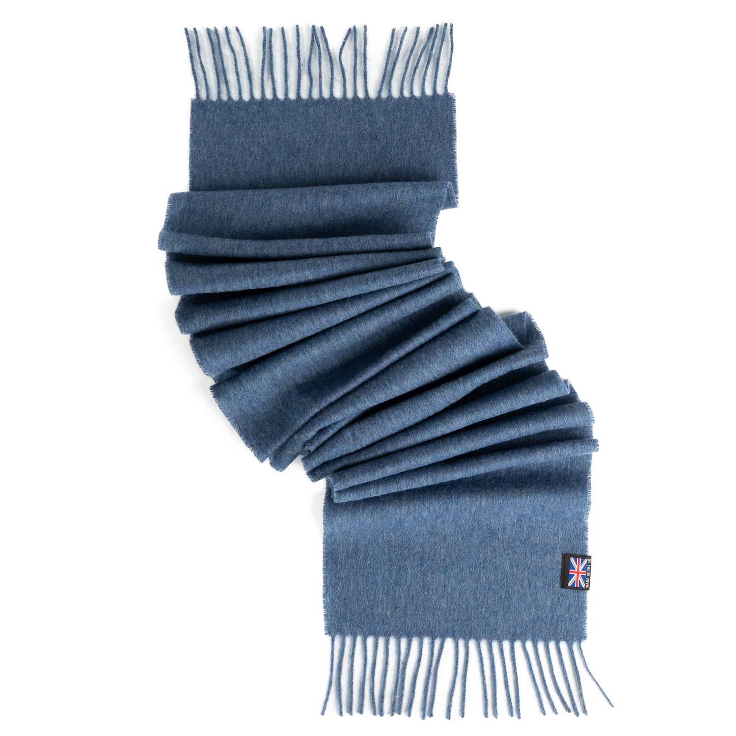 Prince of Scots Fringed Merino Wool Scarf (Oxford Heather Blue) - Osadia Concept Store