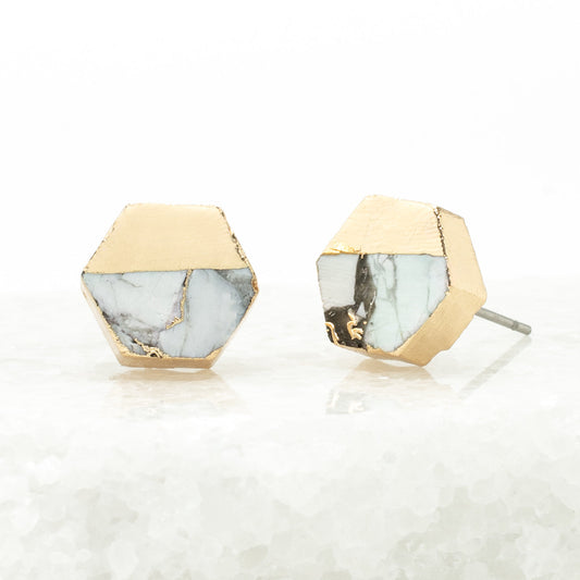 Canopy Stud Earrings – White Turquoise