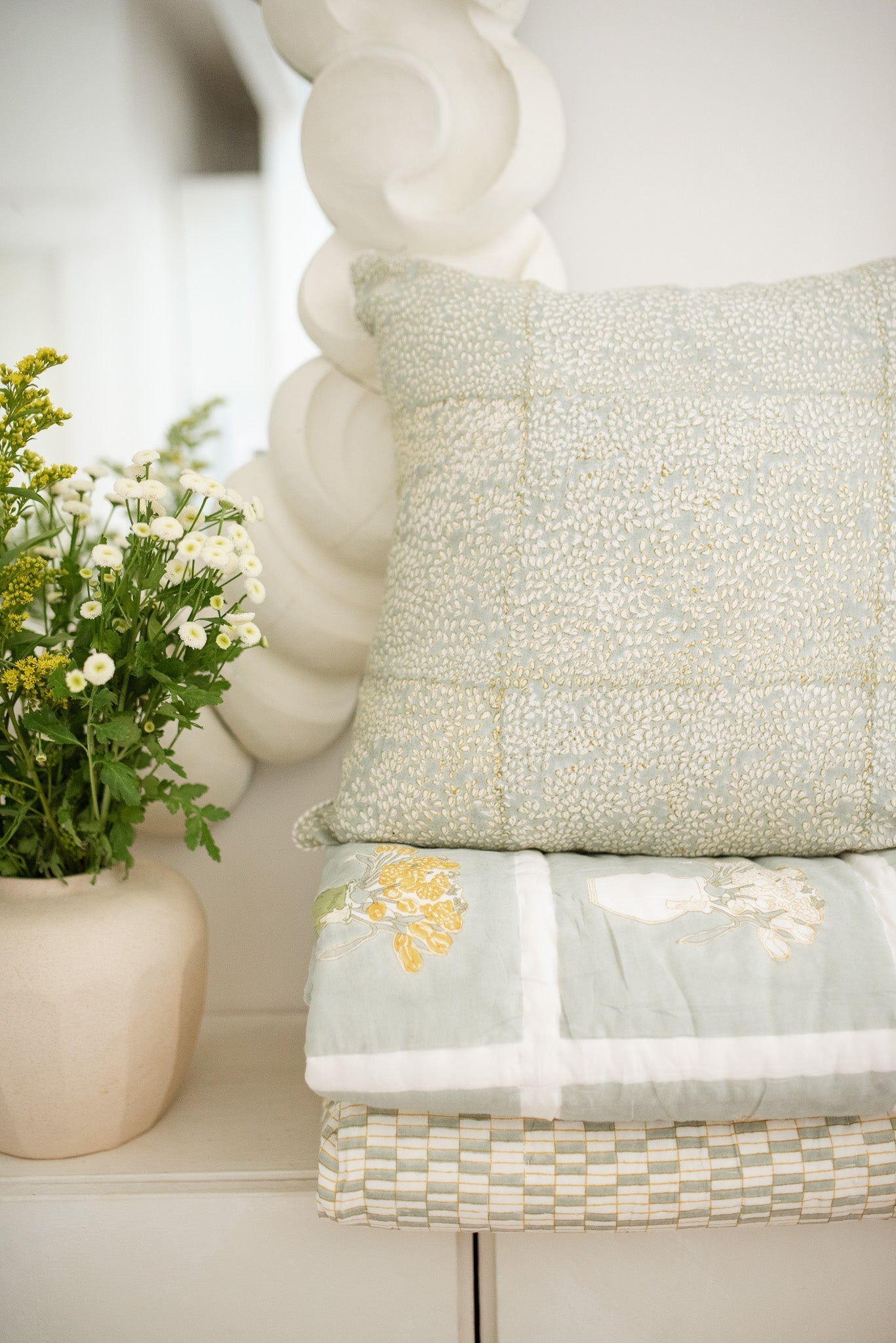 Rain Drop -  Hand Block Printed Pillow Cover