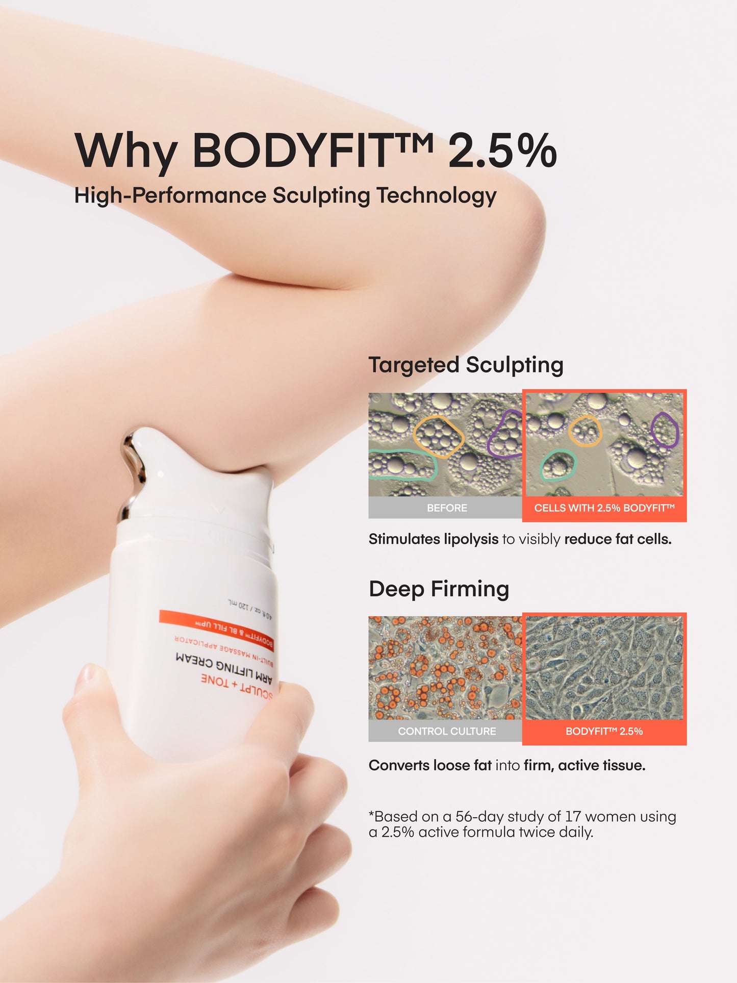 Terez & Honor Sculpt + Tone Arm Cream - Korean Gua Sha Firming & Tightening Cream with Retinol Liposome, Caffeine, Collagen & Proteins for Crepey Skin, Smoother Texture & Improved Elasticity, 4 fl oz
