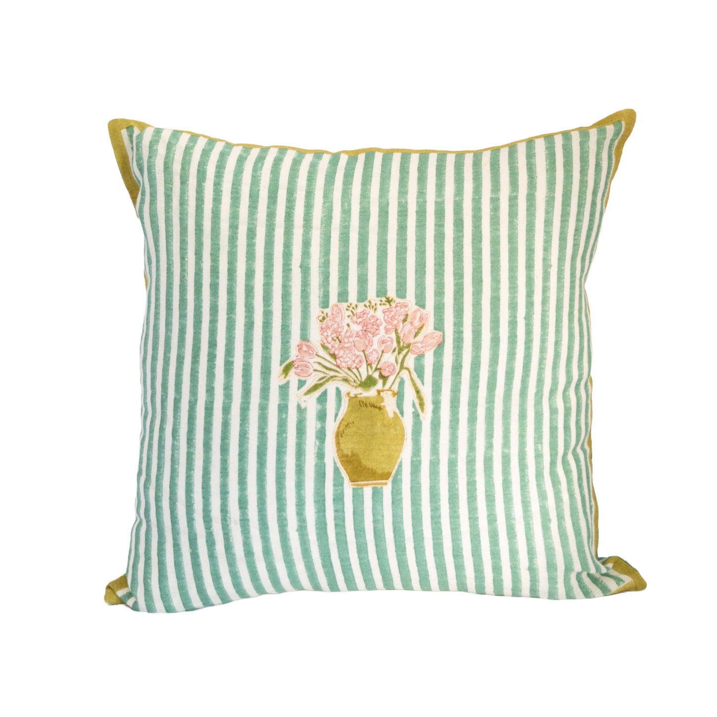 Mona's Flower - Hand Block Printed Pillow Cover