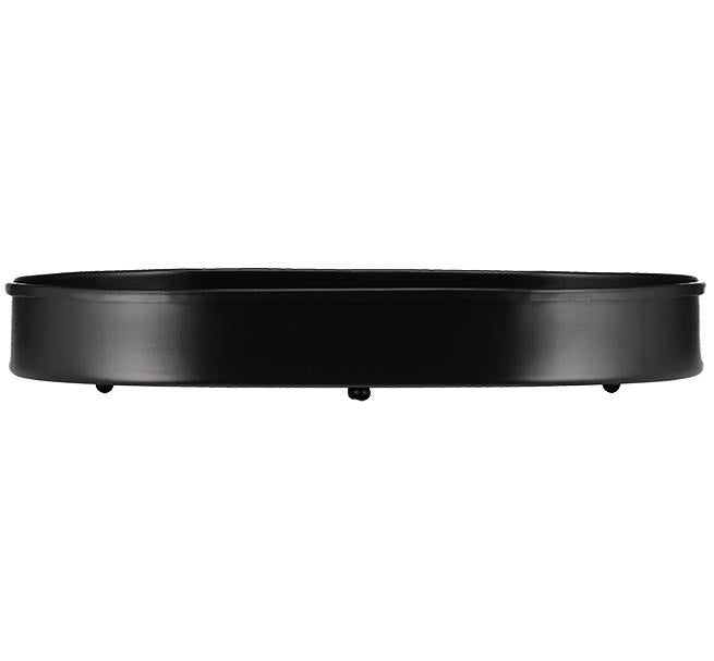 Oval Metal Candle Platter - Jet Black