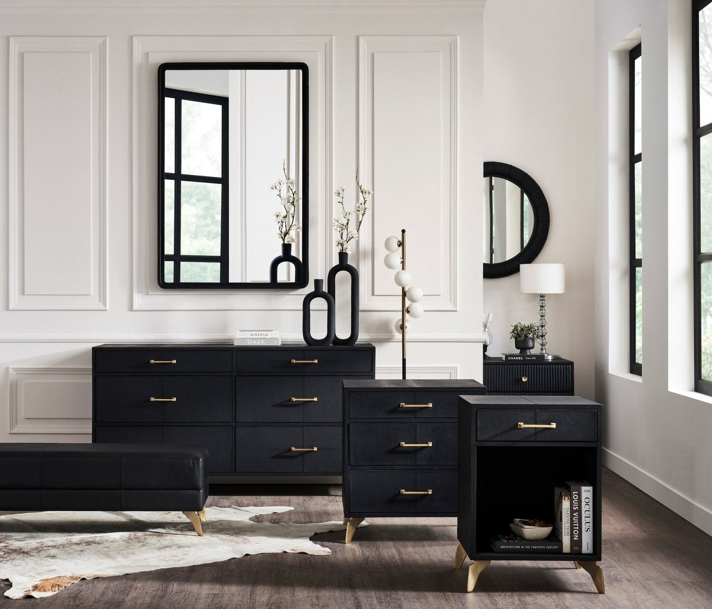 Berkeley Single Drawer Leather Side Table