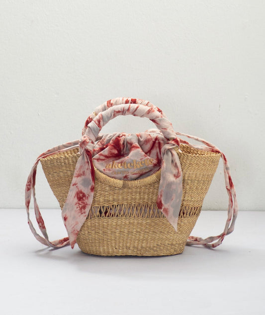 Butterfly Bag Small - Light Grey and Red Lining