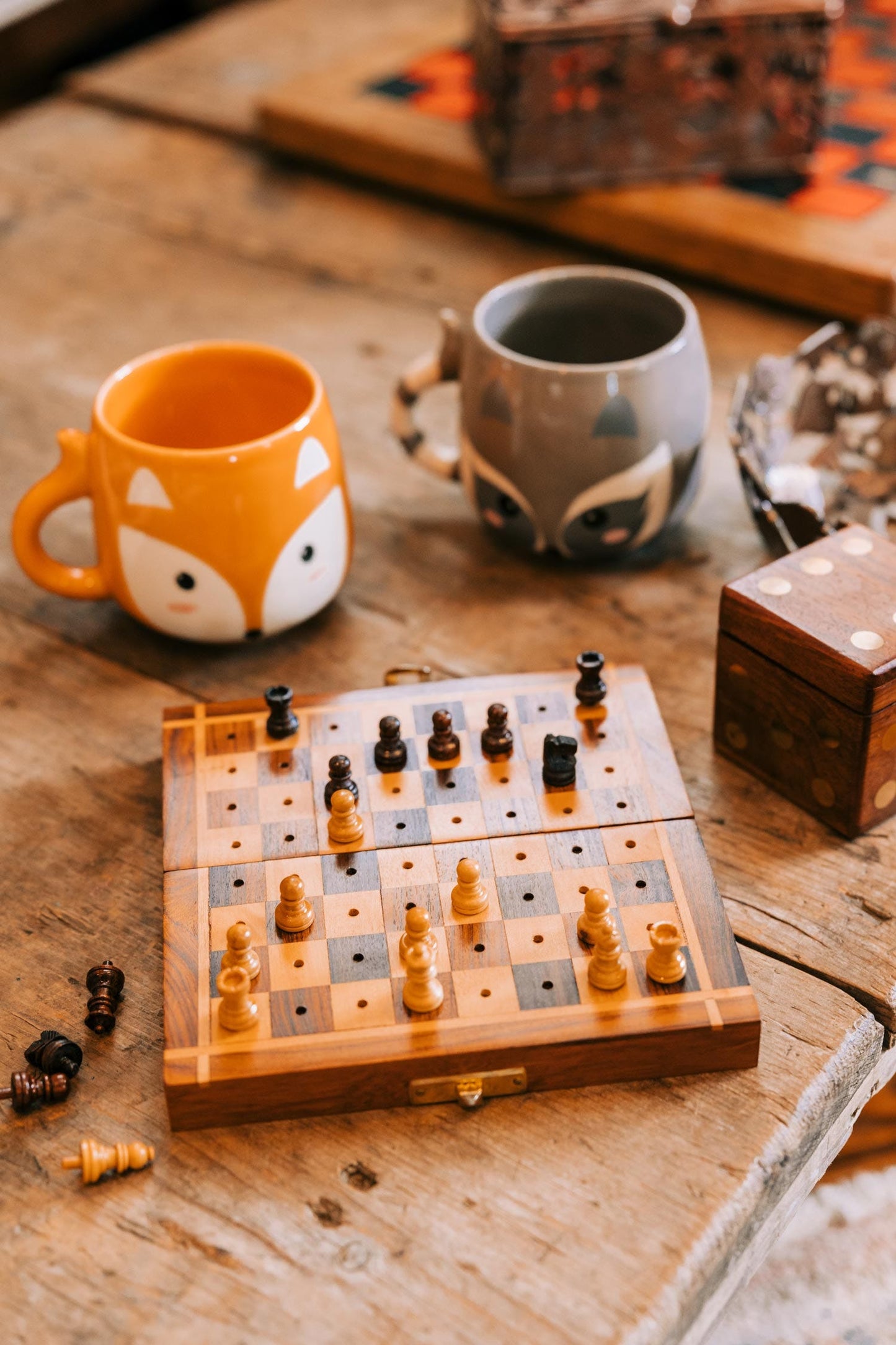 Sheesham Travel Chess Set