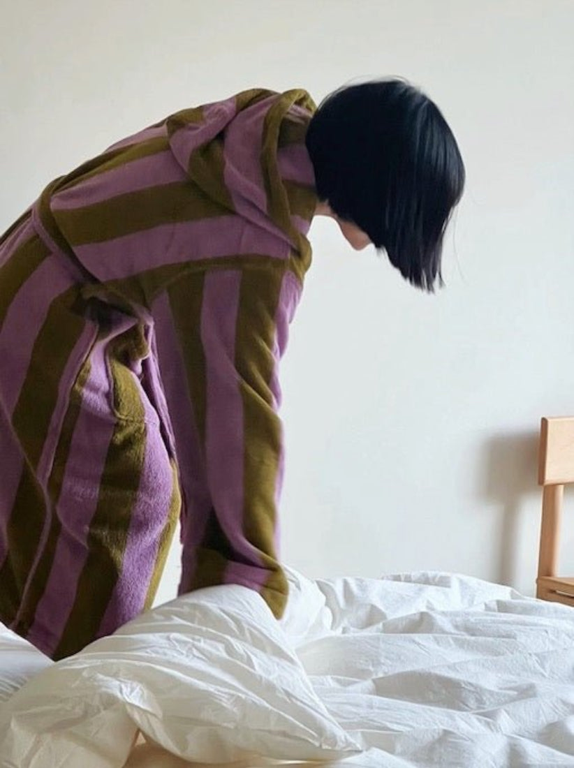 Ultra Soft Retro Whimsical Stripe Bath Robe