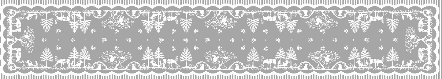 Prince of Scots Scottish Leno Gauze Table Runner ~ Silver Lurex ~