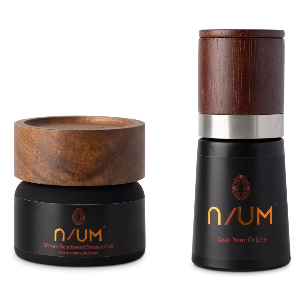 African Beechwood Smoked Salt & Grinder Set