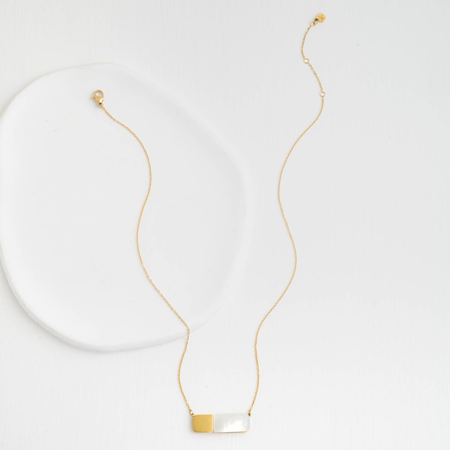 Courage Light and Gold Mother of Pearl Necklace