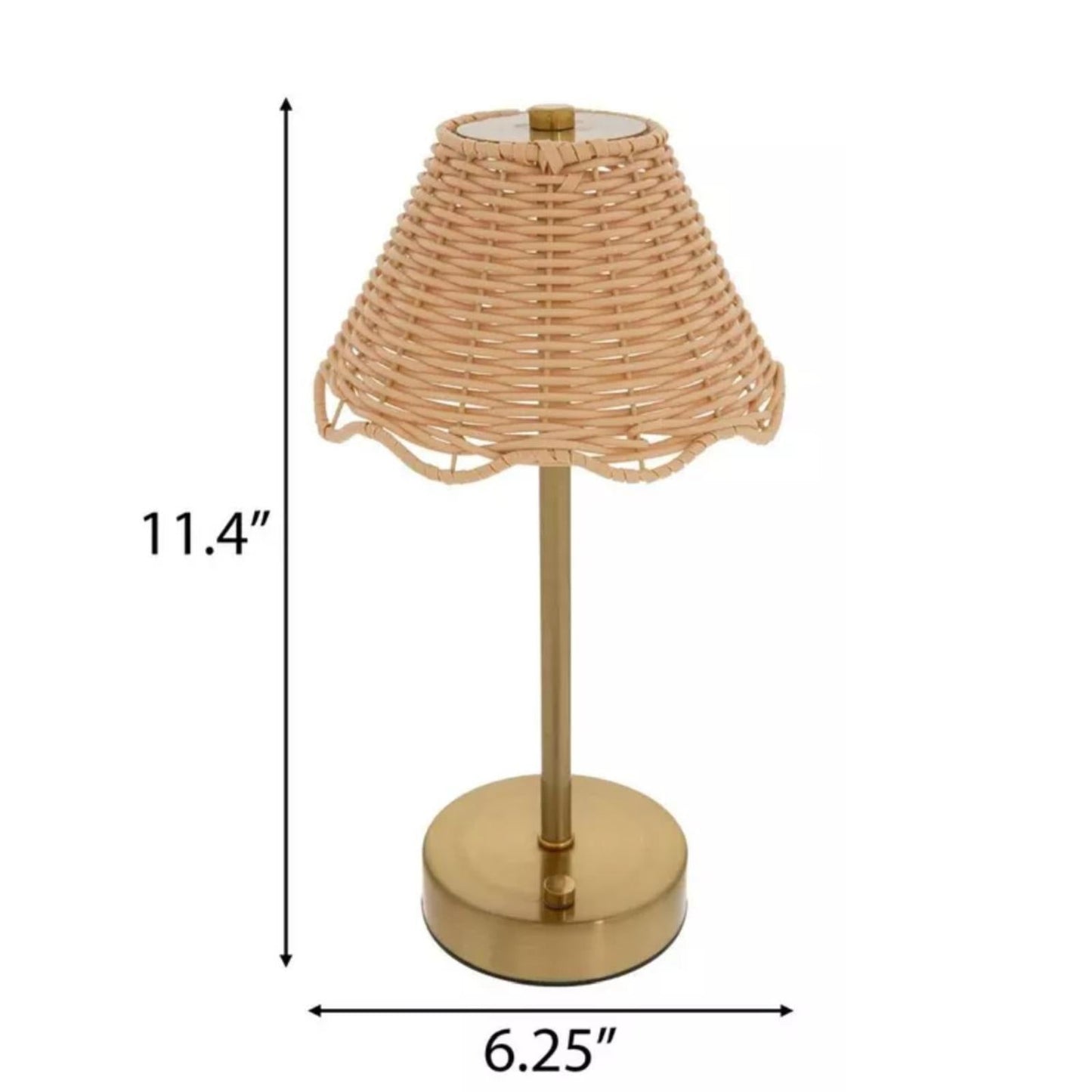 Scalloped Rattan LED Table Lamp